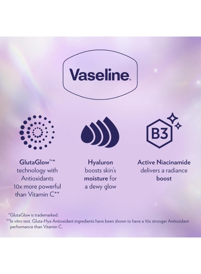 Vaseline Gluta-Hya Dewy Radiance Serum Burst Lotion Moisturiser – Body Lotion with GlutaGlow™, Niacinamide, Hyaluron & Antioxidants 10x Stronger Than Vitamin C*, For Radiant, Dewy Skin in 5 Days 200ml - Image 4